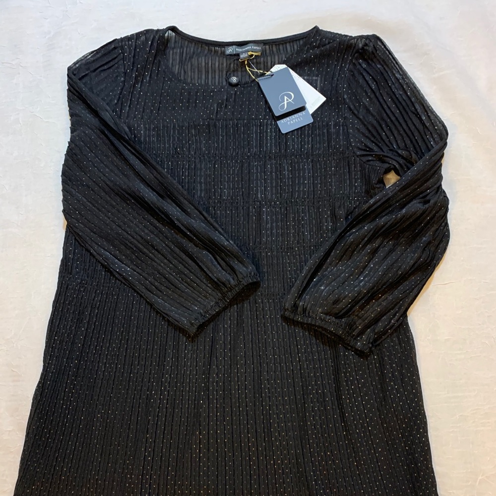 Adrianna Papell Black top with metallic gold dots